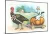 Little Chef Riding Turkey Carriage-null-Mounted Art Print