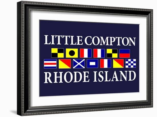 Little Compton, Rhode Island - Nautical Flags-Lantern Press-Framed Art Print