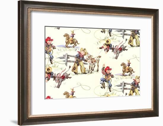 Little Cowboys-null-Framed Art Print