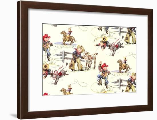 Little Cowboys-null-Framed Art Print