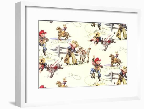 Little Cowboys-null-Framed Art Print