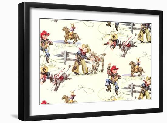 Little Cowboys-null-Framed Art Print