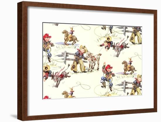 Little Cowboys-null-Framed Art Print