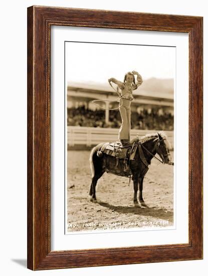 Little Cowgirl with Small Pony-null-Framed Art Print