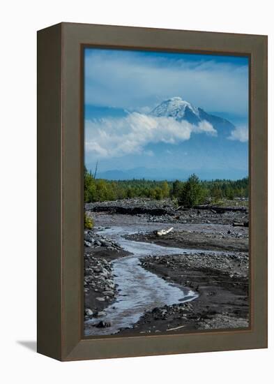 Little Creek and the Tolbachik Volcano, Kamchatka, Russia, Eurasia-Michael-Framed Premier Image Canvas