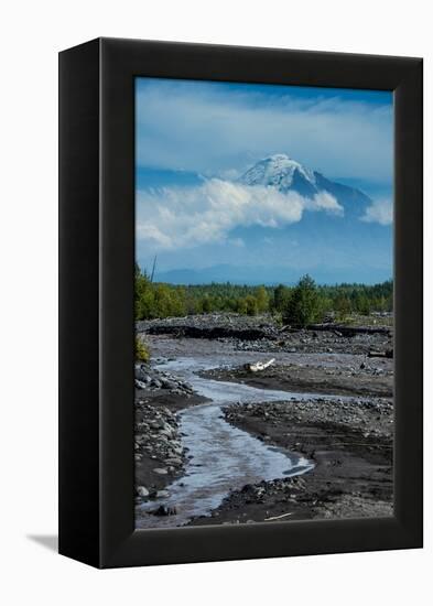 Little Creek and the Tolbachik Volcano, Kamchatka, Russia, Eurasia-Michael-Framed Premier Image Canvas