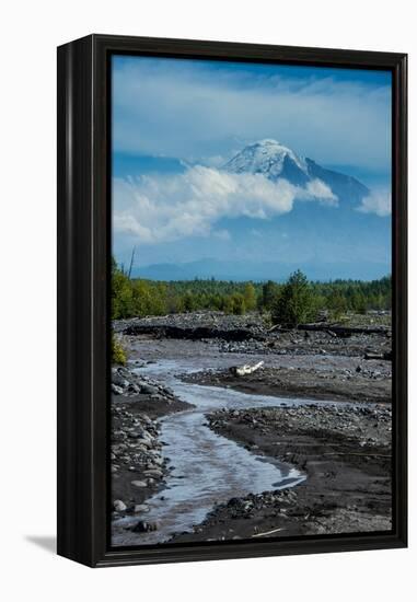 Little Creek and the Tolbachik Volcano, Kamchatka, Russia, Eurasia-Michael-Framed Premier Image Canvas