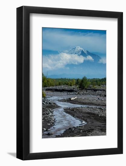 Little Creek and the Tolbachik Volcano, Kamchatka, Russia, Eurasia-Michael-Framed Photographic Print