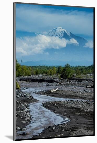 Little Creek and the Tolbachik Volcano, Kamchatka, Russia, Eurasia-Michael-Mounted Photographic Print