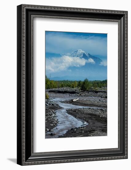 Little Creek and the Tolbachik Volcano, Kamchatka, Russia, Eurasia-Michael-Framed Photographic Print