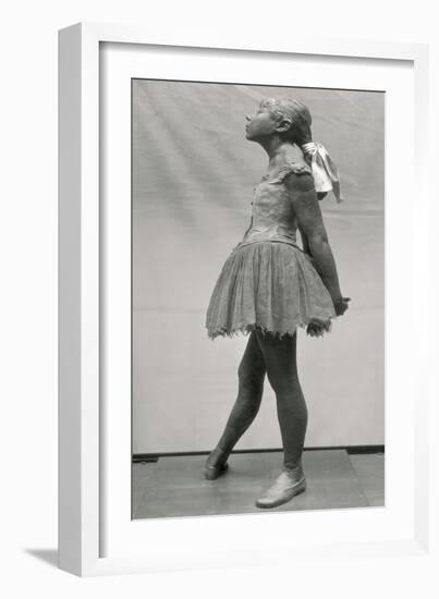 Little Dancer, Aged 14 (Polychrome Bronze, Muslin, Satin and Wood Base)-Edgar Degas-Framed Giclee Print