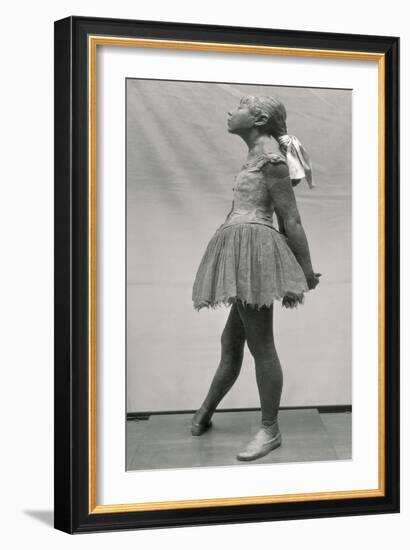 Little Dancer, Aged 14 (Polychrome Bronze, Muslin, Satin and Wood Base)-Edgar Degas-Framed Giclee Print