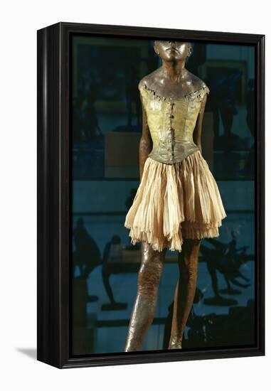 Little Dancer Aged Fourteen, 1880-1881, Bronze with Muslin Skirt and Satin Hair Ribbon-Edgar Degas-Framed Premier Image Canvas