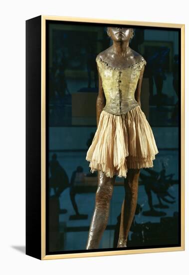 Little Dancer Aged Fourteen, 1880-1881, Bronze with Muslin Skirt and Satin Hair Ribbon-Edgar Degas-Framed Premier Image Canvas