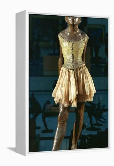 Little Dancer Aged Fourteen, 1880-1881, Bronze with Muslin Skirt and Satin Hair Ribbon-Edgar Degas-Framed Premier Image Canvas