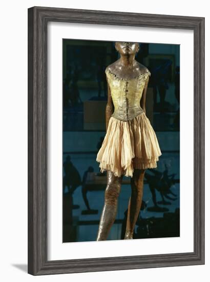 Little Dancer Aged Fourteen, 1880-1881, Bronze with Muslin Skirt and Satin Hair Ribbon-Edgar Degas-Framed Giclee Print