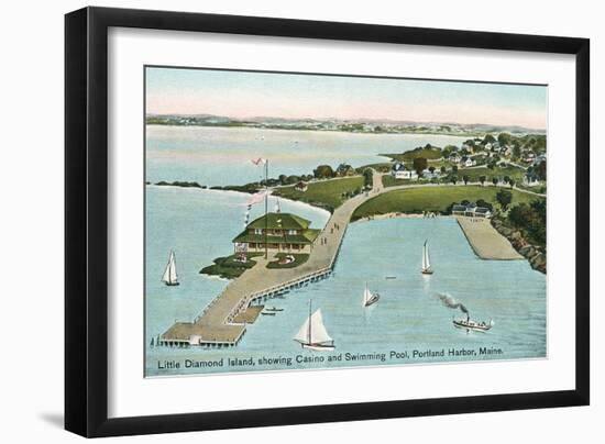 Little Diamond Island, Portland Harbor, Maine-null-Framed Art Print