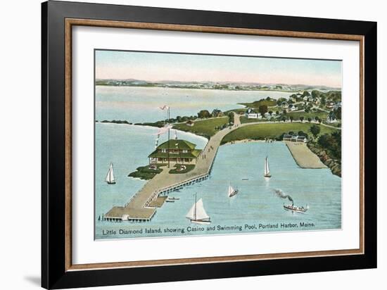 Little Diamond Island, Portland Harbor, Maine-null-Framed Art Print
