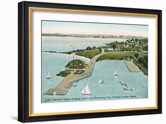 Little Diamond Island, Portland Harbor, Maine-null-Framed Art Print