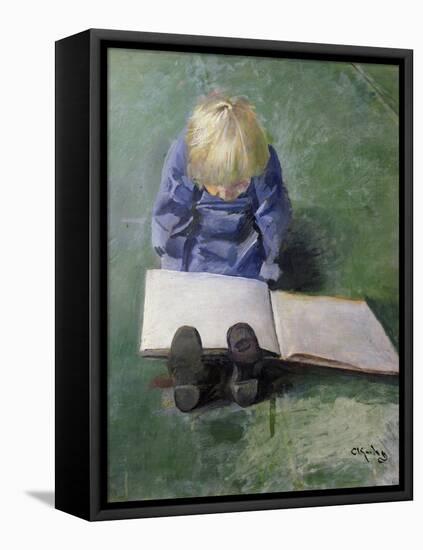Little Ebbe reading, 1920-Christian Krohg-Framed Premier Image Canvas