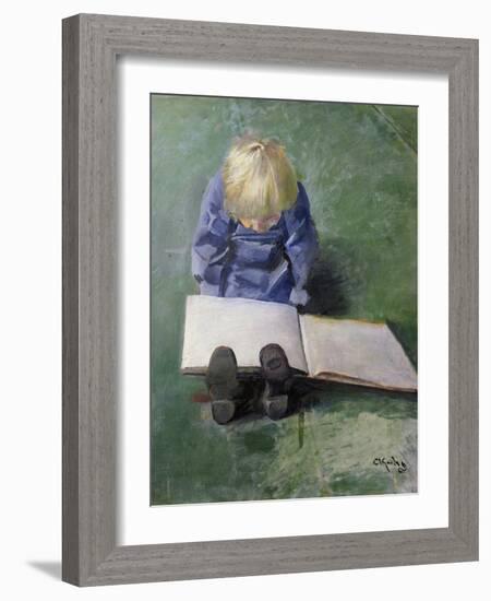 Little Ebbe reading, 1920-Christian Krohg-Framed Giclee Print