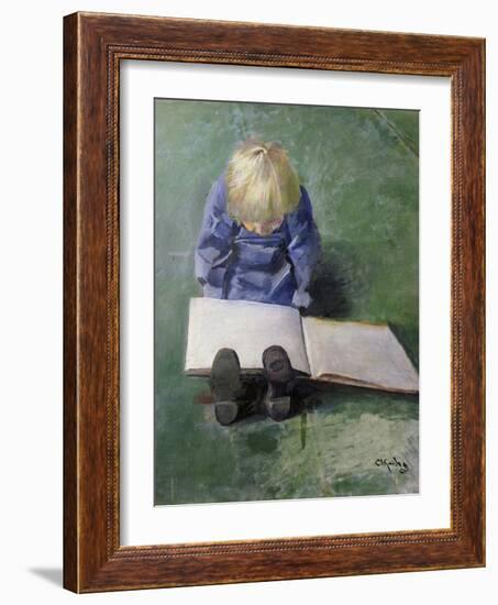 Little Ebbe reading, 1920-Christian Krohg-Framed Giclee Print