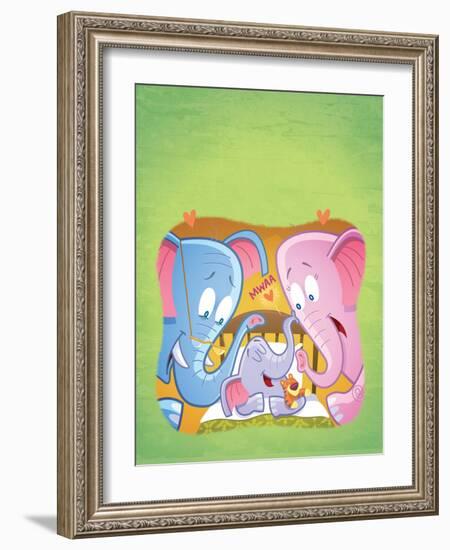 Little Elephant - Turtle-Gary LaCoste-Framed Giclee Print