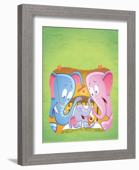 Little Elephant - Turtle-Gary LaCoste-Framed Giclee Print