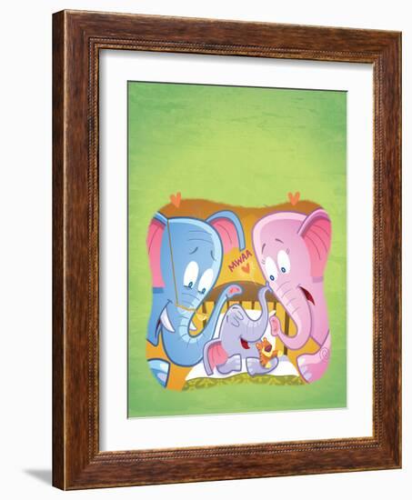 Little Elephant - Turtle-Gary LaCoste-Framed Giclee Print