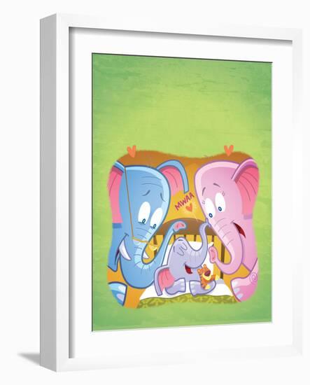 Little Elephant - Turtle-Gary LaCoste-Framed Giclee Print