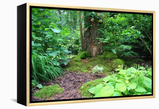 Little Fairy Tale Door in a Tree Trunk.-Hannamariah-Framed Premier Image Canvas