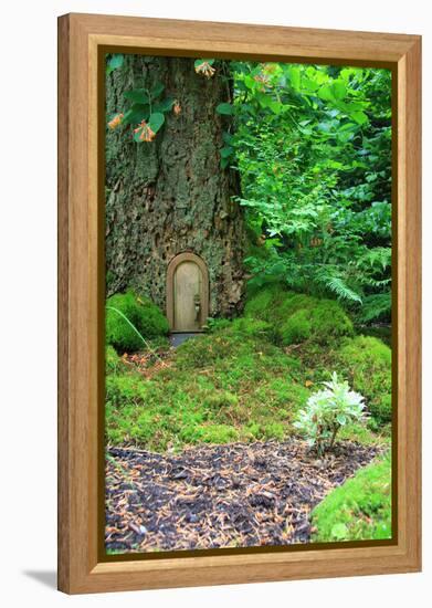 Little Fairy Tale Door in a Tree Trunk.-Hannamariah-Framed Premier Image Canvas