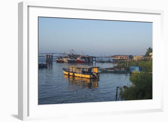 Little Fishing Boats on the Suriname River, Paramaribo, Surinam, South America-Michael Runkel-Framed Photographic Print