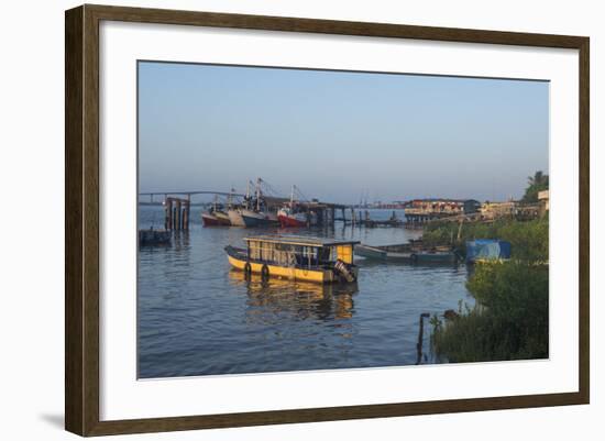 Little Fishing Boats on the Suriname River, Paramaribo, Surinam, South America-Michael Runkel-Framed Photographic Print