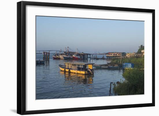 Little Fishing Boats on the Suriname River, Paramaribo, Surinam, South America-Michael Runkel-Framed Photographic Print