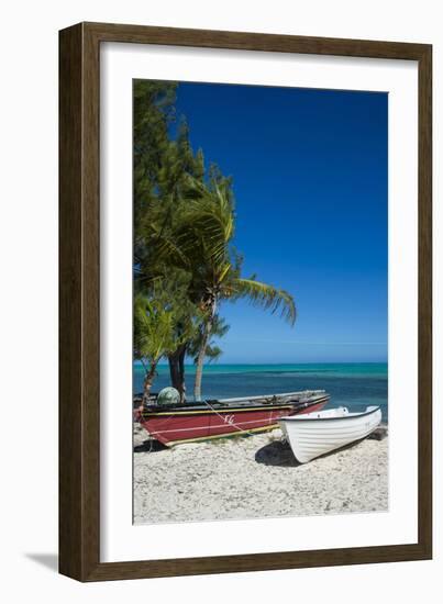 Little fishing boats, Providenciales, Turks and Caicos, Caribbean, Central America-Michael Runkel-Framed Photographic Print