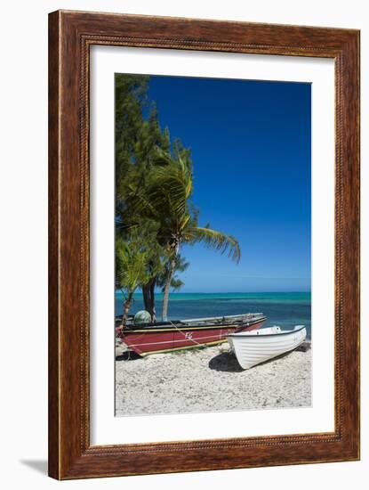 Little fishing boats, Providenciales, Turks and Caicos, Caribbean, Central America-Michael Runkel-Framed Photographic Print