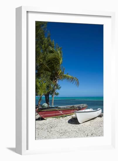 Little fishing boats, Providenciales, Turks and Caicos, Caribbean, Central America-Michael Runkel-Framed Photographic Print