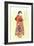 Little Geisha with Mickey Mouse Fan-null-Framed Art Print