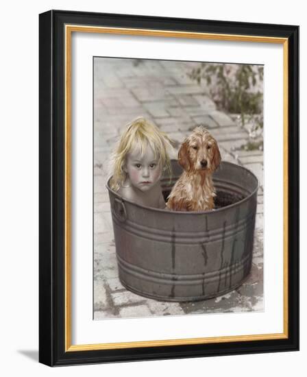 Little Girl and Dog-Nora Hernandez-Framed Giclee Print