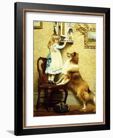 Little Girl and Her Sheltie, 1892-Charles Burton Barber-Framed Giclee Print