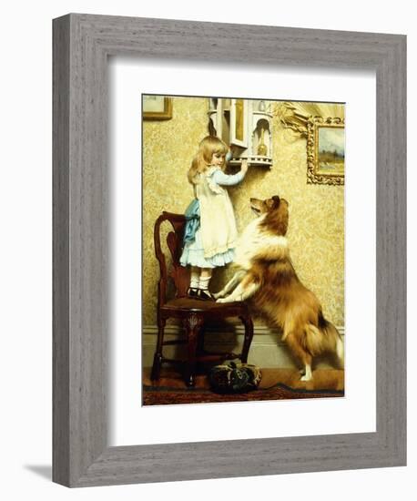 Little Girl and Her Sheltie, 1892-Charles Burton Barber-Framed Giclee Print