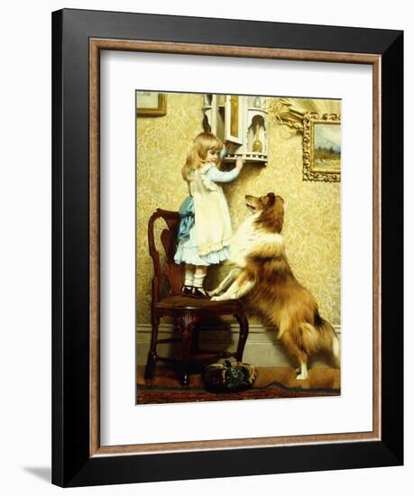 Little Girl and Her Sheltie, 1892-Charles Burton Barber-Framed Giclee Print