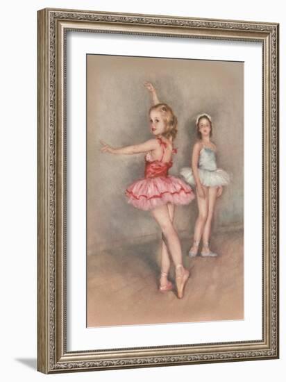 Little Girl Ballerinas-null-Framed Art Print