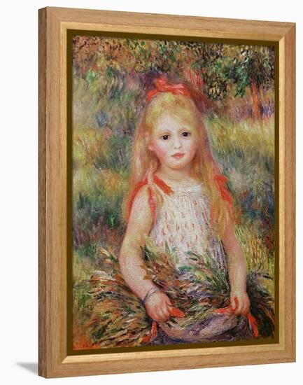 Little Girl Carrying Flowers, or the Little Gleaner, 1888-Pierre-Auguste Renoir-Framed Premier Image Canvas