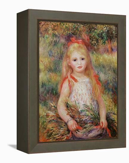 Little Girl Carrying Flowers, or the Little Gleaner, 1888-Pierre-Auguste Renoir-Framed Premier Image Canvas