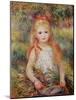 Little Girl Carrying Flowers, or the Little Gleaner, 1888-Pierre-Auguste Renoir-Mounted Giclee Print