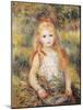 Little Girl Carrying Flowers-Pierre-Auguste Renoir-Mounted Art Print