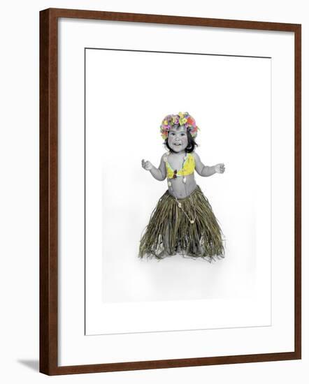 Little Girl Dressed as Hula Dancer-Nora Hernandez-Framed Giclee Print