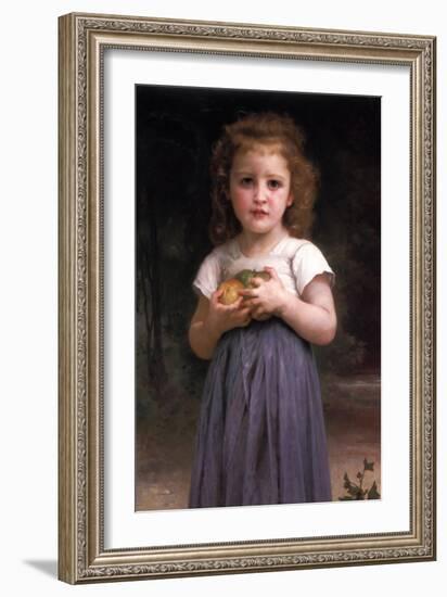 Little Girl Holding Apples in Her Hands-William Adolphe Bouguereau-Framed Art Print